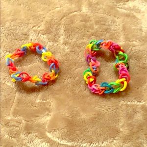 Rubber band bracelets.